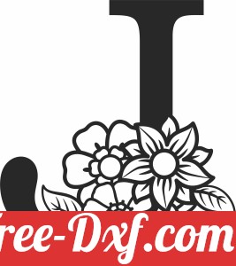 Monogram Letter J with flowers