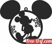 download mickey mouse christmas ornament free ready for cut