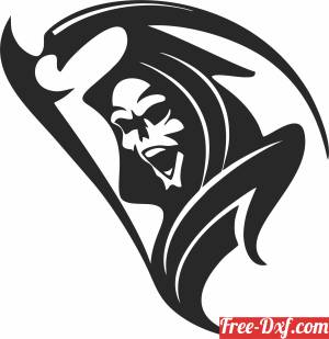 download DEATH HEAD GRIMM REAPER clipart free ready for cut