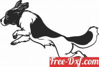 download Dog Jumping art clipart free ready for cut