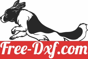 Dog Jumping art clipart