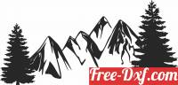 download Mountain trees scene free ready for cut