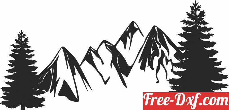 Download Mountain Trees Scene Cytmw High Quality Free Dxf Files,