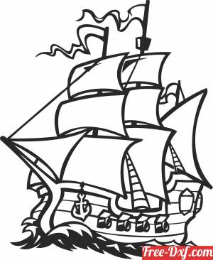download pirate ship clipart free ready for cut