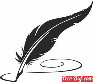 download feather pen silhouette free ready for cut