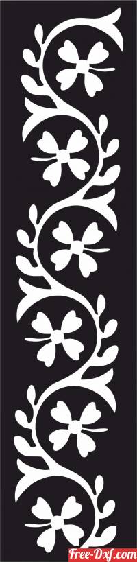 download decorative wall screen flower floral panel door pattern free ready for cut