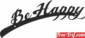 download be happy wall sign free ready for cut