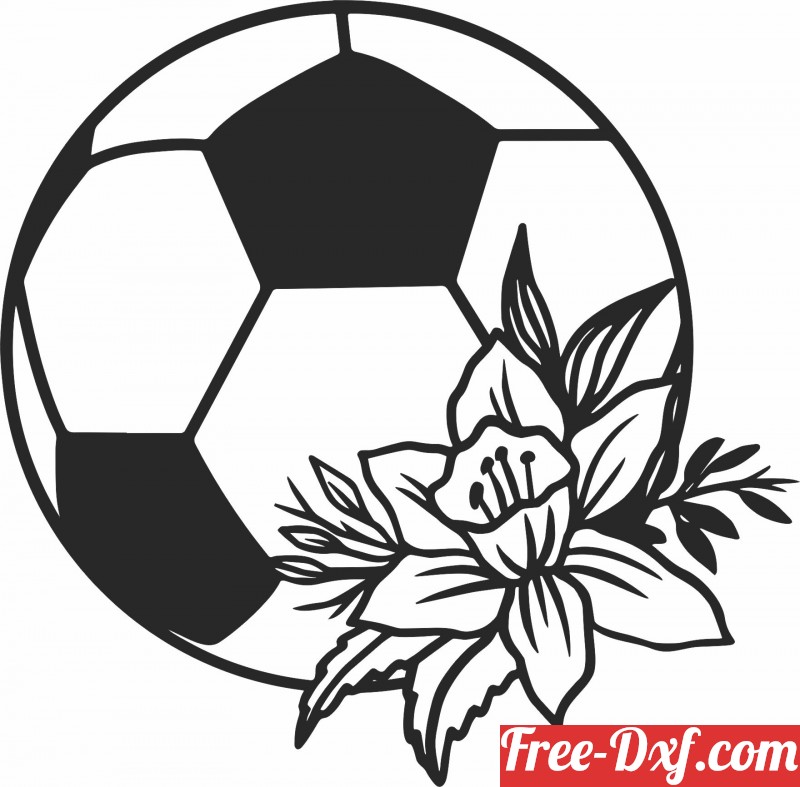 Download soccer Ball with flower wall decor d8IjM High quality fr
