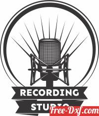 download record player studio logo sign free ready for cut