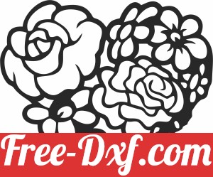 floral heart clipart