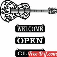 download welcome guitare open close free ready for cut