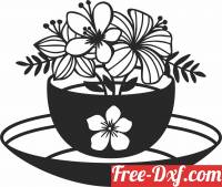 download Tea pot with flowers free ready for cut