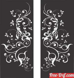 download floral decorative panel wall separator door pattern free ready for cut