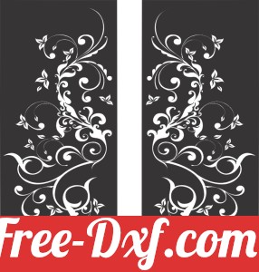 floral decorative panel wall separator door pattern