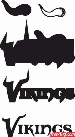 download Minnesota Vikings NFL multi layers logo free ready for cut