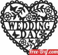 download heart wedding day wall art free ready for cut