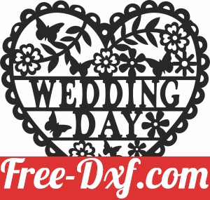 heart wedding day wall art