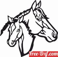 download Horse scene art free ready for cut