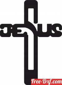 download Jesus Cross wall sign free ready for cut