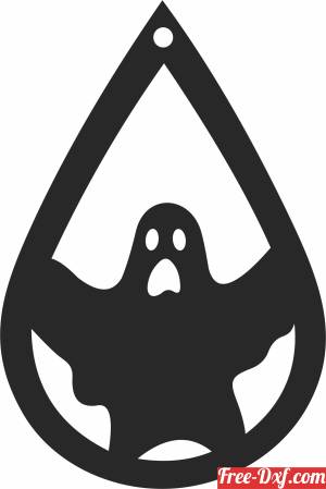 download gost halloween ornament wall art free ready for cut