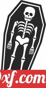 Coffin with skull halloween cliparts