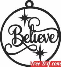 download christmas believe ornaments tree decoration free ready for cut