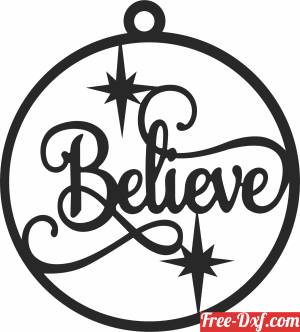 download christmas believe ornaments tree decoration free ready for cut