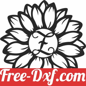 Monogram Sunflower flower clipart