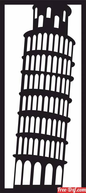 download The Leaning Tower wall decor free ready for cut