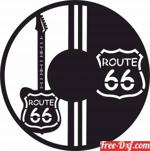 download Route 66 Wall Clock free ready for cut