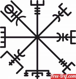 download Vegvisir Runic Compass Norse Symbols free ready for cut
