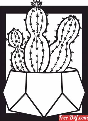 download potted plant cactus art decor free ready for cut
