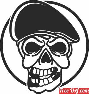 download Skull art free ready for cut