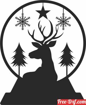 download christmas globe deer cliparts free ready for cut