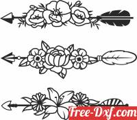 download Floral arrow wall sign free ready for cut