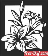 download Flower Design wall art free ready for cut