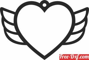 download Heart wings ornament free ready for cut