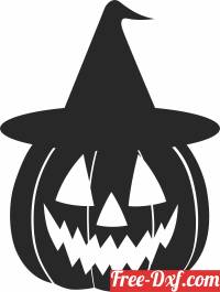 download Halloween pumpkin with hat free ready for cut