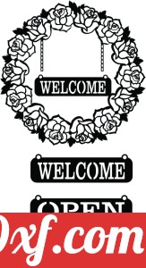 floral wall welcome sign open close