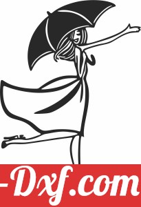 Girl with an umbrella wall decor