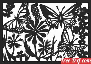 download butterfly wall hanging screen partition panel pattern free ready for cut