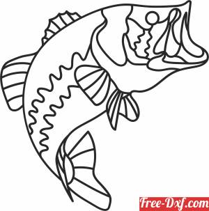 download one line fish free ready for cut