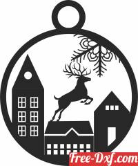 download deer christmas ornament cliparts free ready for cut