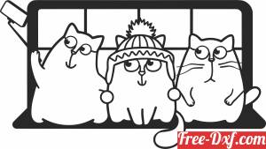 download funny cat selfie wall art free ready for cut