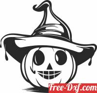 download Pumpkin with hat art free ready for cut