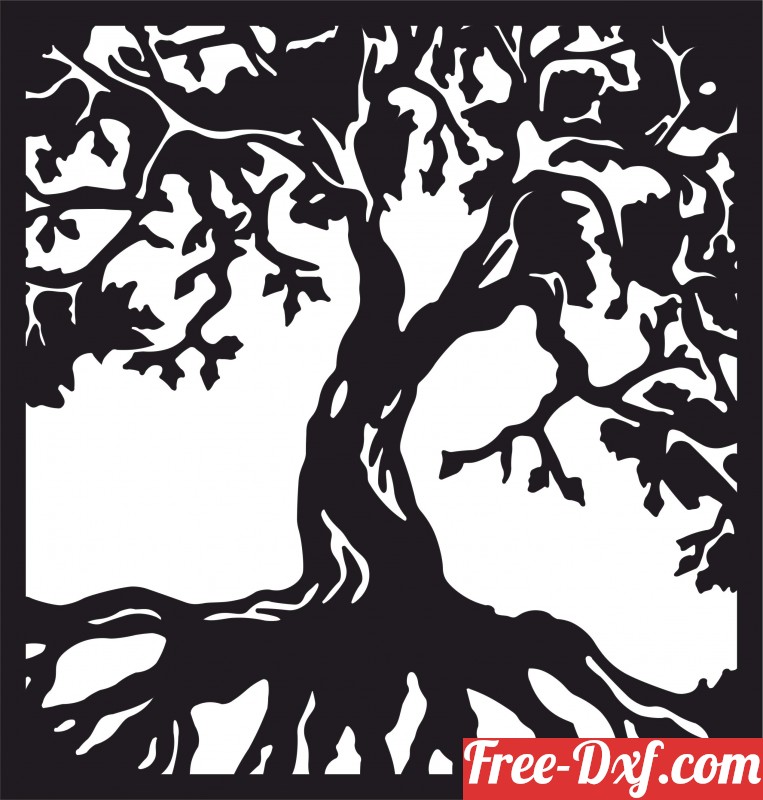 Download Tree wall decor fWIpf High quality free Dxf files, Svg,