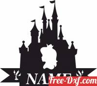 download Disney Princess ice Castle Silhouette custom name free ready for cut