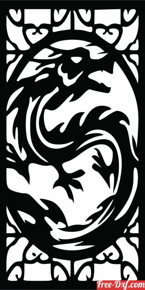 download Dragon panel decorative wall screen pattern free ready for cut