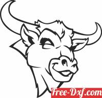 download angry bull head wall cliparts free ready for cut