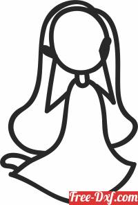 download Stick figure girl free ready for cut